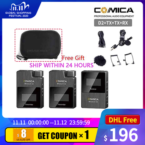 COMICA BoomX D2 Mini 2.4G Digital Wireless Microphone w Mono/Stereo Switchable Output Mode for Camera Boom XD ► Photo 1/6