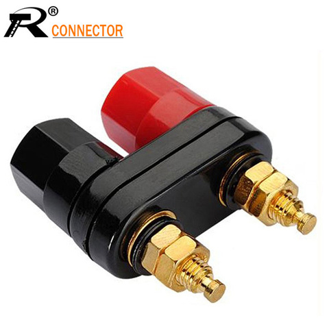 2pcs High Quality Banana plugs Couple Terminals Red Black Connector Amplifier Binding Post Banana Speaker Plug Jack ► Photo 1/6