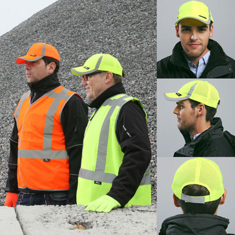 Adjustable Outdoor Reflective Baseball Hat Cap Work Wear Structured Safety Head Protection Hat Fluorescent Orange or Yellow 2022 ► Photo 1/6