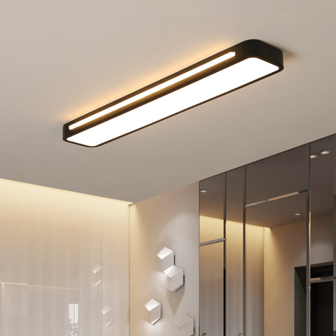 Modern LED Ceiling Lamp Rectangular for Living Room Aisle Corridor Balcony Entrance Strip Black Surface Mounted Roofing Lighting ► Photo 1/6