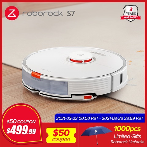2022 newest Roborock S7 robot vacuum cleaner for home sonic mopping ultrasonic carpet clean alexa mop lifting upgrade for S5 max ► Photo 1/6