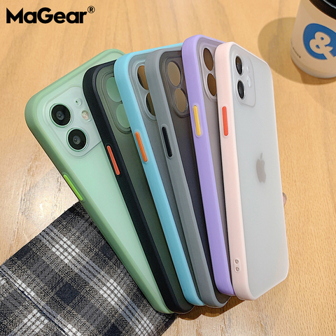 Simple Matte Thin Soft Bumper Case for iPhone 11 Pro XR X XS Max 12 Mini 8 7 Plus Lens Protection Shockproof Clear Cases Cover ► Photo 1/6