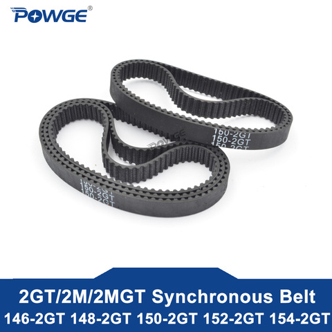 POWGE 2MGT 2M 2GT Synchronous Timing Belt Pitch Length 146/148/150/152/154 Width 6mm/9mm Teeth 73 74 75 76 77 GT3 in Closed-loop ► Photo 1/5