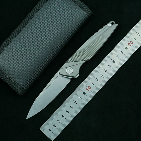 LEMIFSHE folding knife M390 blade titanium alloy handle outdoor camping survival kitchen fruit EDC gift tool knife ► Photo 1/6