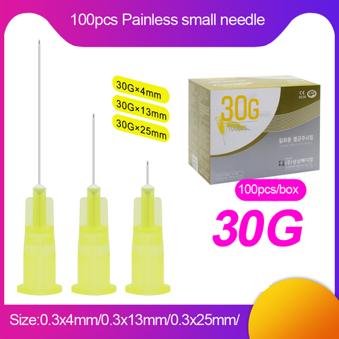 50pcs Painless small needle painless beauty ultrafine 30G * 4mm , 30G * 13mm , 30G * 25mm syringes Korean Needles Eyelid Tools ► Photo 1/6