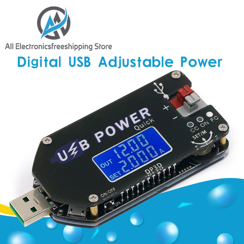 Digital USB Adjustable Power Supply Module Constant Voltage Constant Current QC2.0 3.0 Step Up Boost Module Fan Governor 2A 15W ► Photo 1/6