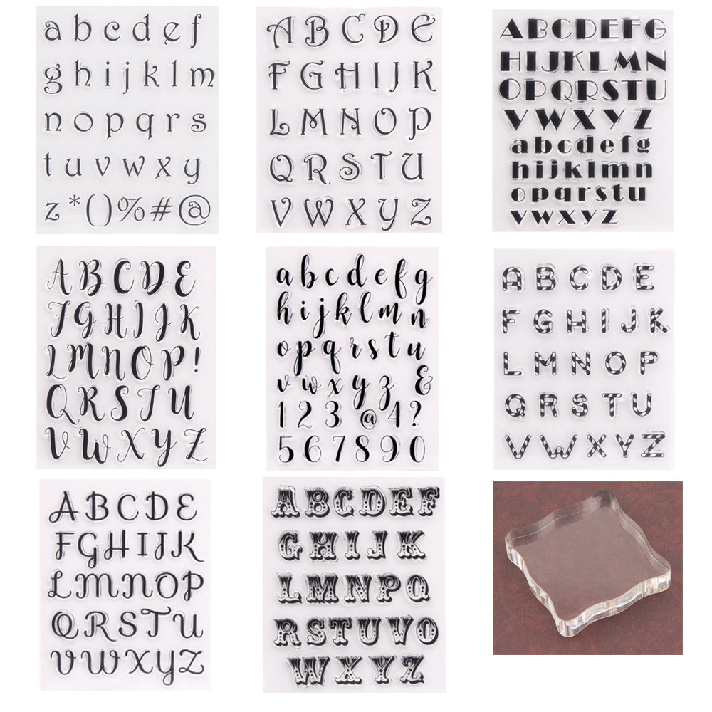 Silicone Clear Stamp Transparent Rubber Stamps DIY Scrapbook Christmas Alphabet 