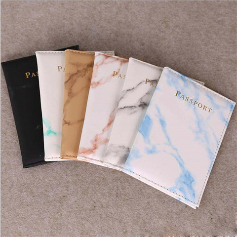 Fashion Women Men Passport Cover Pu Leather Marble Style Travel ID Credit Card Passport Holder Packet Wallet Purse Bags Pouch ► Photo 1/6