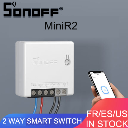 1-40pcs SONOFF MINIR2 Wifi DIY Mini R2 Switch 2 Way Wiring Smart Home Automation Works With Alexa amazon Google Home Assistant ► Photo 1/6