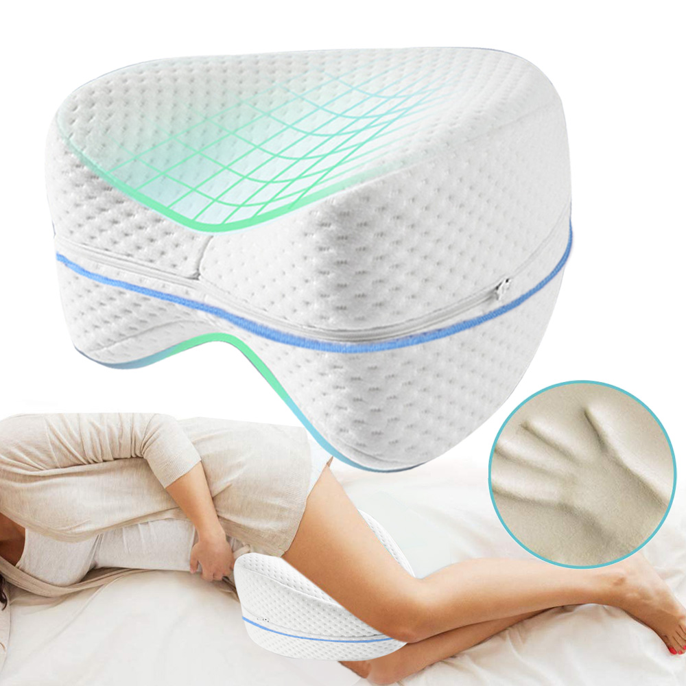 Memory Foam Leg Pillow Cotton Orthopedic Sleeping Support Knee Back Pain Relief 