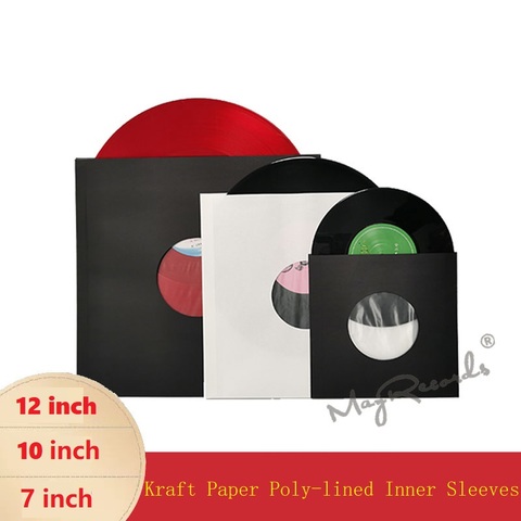 20PCS 12inch 10inch 7inch  High Quality Heavyweight Anti-static Kraft Paper Poly-lined Inner Sleeves For LP Record Vinyl ► Photo 1/6