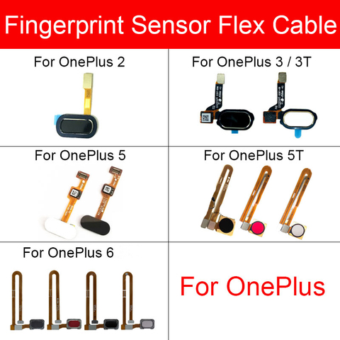 Genuine Home Button Fingerprint Sensor Flex Cable For Oneplus 2 3 3T 5 5T 6 Menu Return Key Touch Flex Ribbon Repair Parts ► Photo 1/6