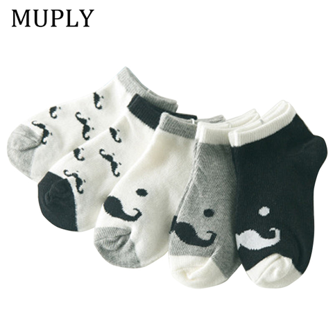 5 Pair/lot Cotton Baby Socks Printing mustache Girls Boys Children Socks Spring Autumn Infant Toddler Kids Socks For 1-3 Year ► Photo 1/6