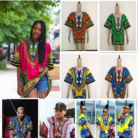 2022 African Tops For Women Dashiki Men African Traditional Clothes Hippie Shirt Caftan Vintage Unisex Tribal Top Bazin Riche ► Photo 1/6