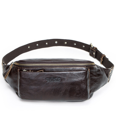 Brand new Genuine Leather men waist bag zipper bum bag for iPhone vintage Travel Fanny Pack with card holder male Belt Bag 2022 ► Photo 1/6