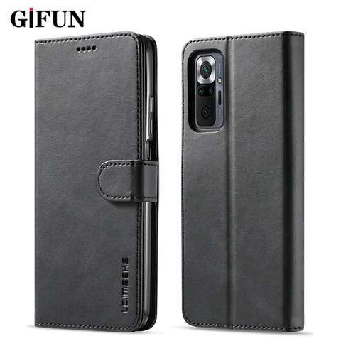 Phone Case For Xiaomi Redmi Note 10 Pro Case Leather Flip Wallet Cover For Redmi Note 10 S Luxury Magnetic Book Case Card Holder ► Photo 1/6