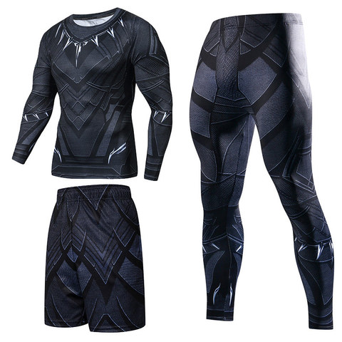 Men Sportswear Superhero Compression Sport Suits Quick Dry Clothes Sports Joggers Training Gym Fitness Tracksuits Running Set ► Photo 1/6