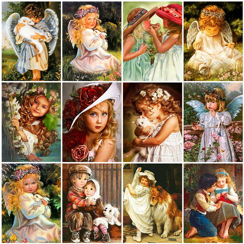 Evershine Diamond Painting Angel 5D DIY Diamond Embroidery Portrait Child Rhinestone Pictures Home Decoration ► Photo 1/6