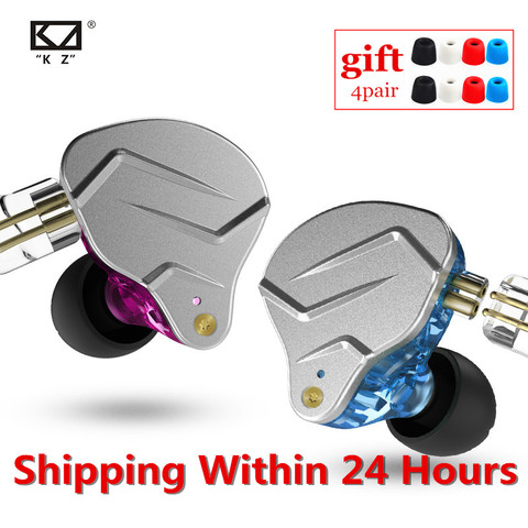 Newest KZ ZSN PRO In Ear Earphones 1BA+1DD Hybrid HIFI Bass Metal Earbuds Earphones Sport Noise Cancelling Headset ZSX ZS10 V90 ► Photo 1/6