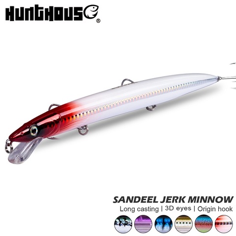 Hunthouse fishing minnow lure savage gear sandeel jerk minnow long casting minnow floating pesca 143mm/14g 173mm/23g 208mm/33g ► Photo 1/6