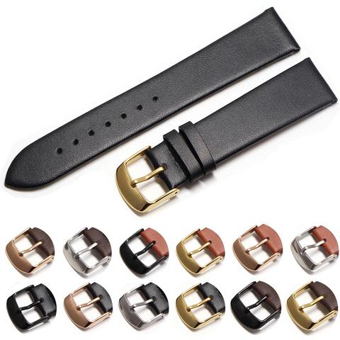 Cowhide watch band genuine leather 18mm 20mm 22mm  thin smooth watch strap belt Suitable for DW watches galaxy watch gear s3 ► Photo 1/5
