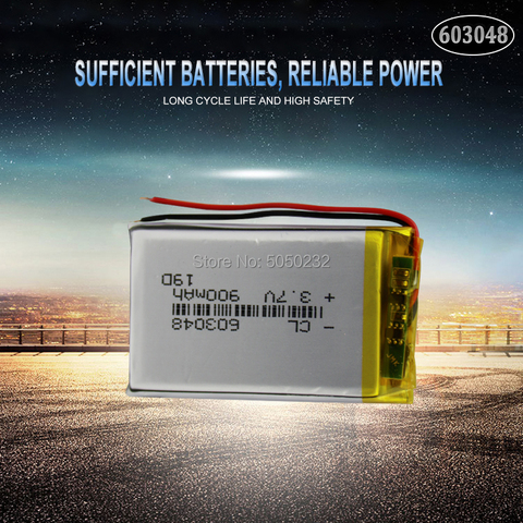 1pc 3.7V 900mAh 603048 Rechargeable Battery Lithium Polymer Li-Po li ion cells For LED Light DVD GPS MP5 PDA PSP power bank ► Photo 1/5