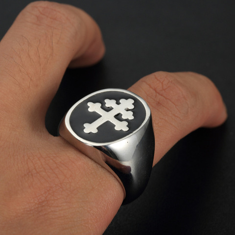 New Trendy Cross Pattern Ring Men's Ring Metal Jewelry Accessories Party Fashion Jewellery ► Photo 1/1