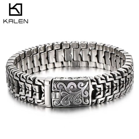 16mm Multi-Size Punk Rock Chain Bracelet Men Stainless Steel 316L Shiny Bike Biker Male Jewelry ► Photo 1/6