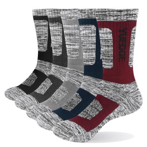 YUEDGE Brand Men's Breathable Cushion Crew Snowboarding Climbing Trekking Hiking Socks Winter Sports Socks 5 Pairs 38-45 EU ► Photo 1/6