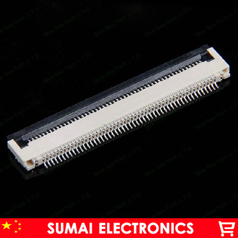 Sample, 50 Pin FPC FFC connector cable socket 50pin 0.5mm connector for LCD screen interface of DVD/GPS/MP3, 50P ► Photo 1/6