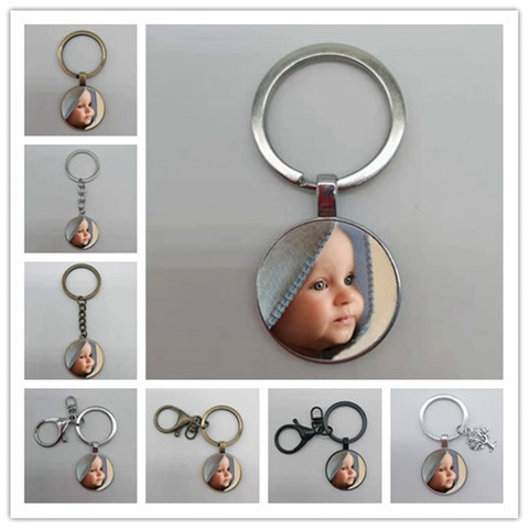 Personalized photo pendant custom keychain photo of your baby child mom dad grandparents like a gift for a family member gift ► Photo 1/6