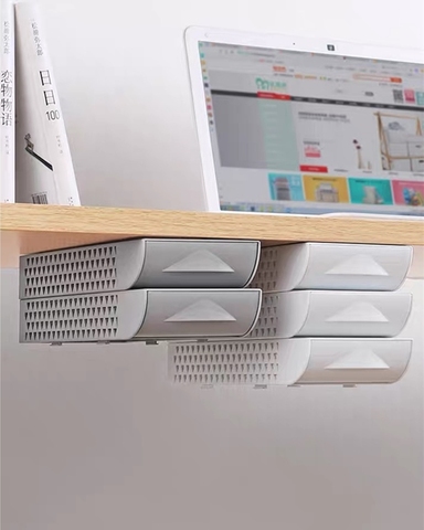 Stackable Hidden Office Drawer Organizer Under Desk Pen Holder Home Office Stationery Box Space Save ► Photo 1/5