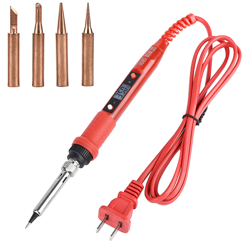 JCD 220V 110V 80W LCD Electric Soldering iron 908S Adjustable Temperature Solder iron With quality soldering Iron Tips and kits ► Photo 1/6