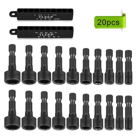 20pcs Hexagon Nut Driver Socket Bits Wrench Screwdriver Hex Socket Bit for Screw Driver Handle Tools No Magnetic ► Photo 1/6