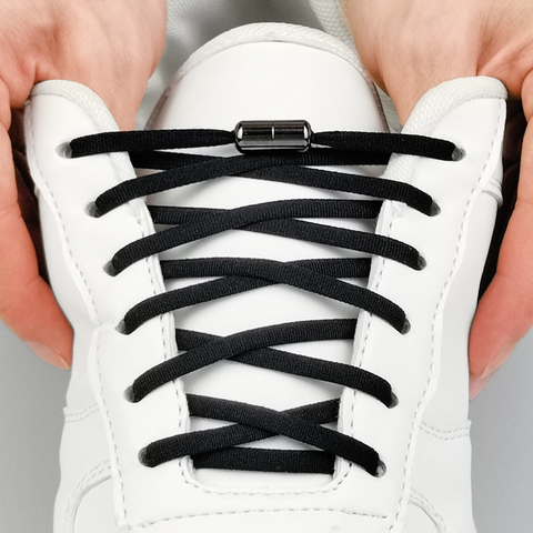 Elastic No Tie Shoelaces Metal Lock Shoe Laces For Kids Adult Sneakers Quick Shoelaces Semicircle Shoelaces Lazy Laces N4001 ► Photo 1/6