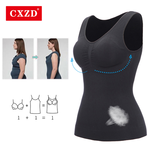 CXZD Shaper Slim Up Lift Plus Size Bra Tank Top Women Body Shaper Removable Shaper Underwear Slimming Vest Corset Shapewear ► Photo 1/6
