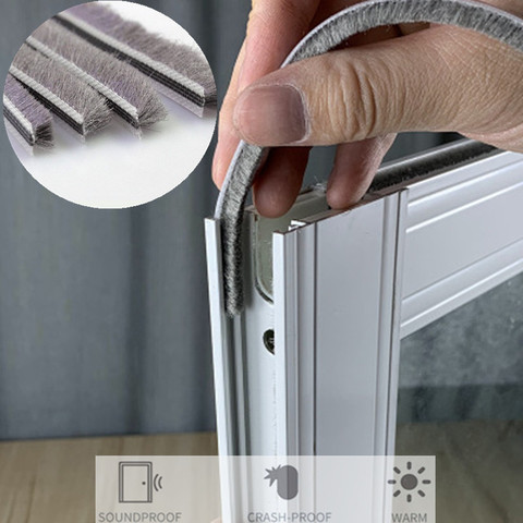 10M Door Window Sealing Strip Soundproof brush seal Weather Stripping burlete puerta mousse acoustique Window gap foam Filler ► Photo 1/6