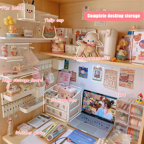 W&G Ins Desktop Storage Box Drawer Shelf Storage Box Container Rack Holder Organizer Cosmetic Stationery Kawaii Desk Rack 2022 ► Photo 1/5