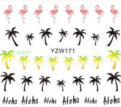 Water sticker for nail art decoration slider flamingo coconut palm tree adhesive design decal manicure lacquer accessoires foil ► Photo 1/4