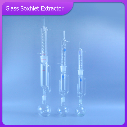 High-quality 150ml/250ml/500ml Lab Glass Soxhlet Extractor condenser and extractor body with coiled/bulbed,Lab Glassware Kit ► Photo 1/6