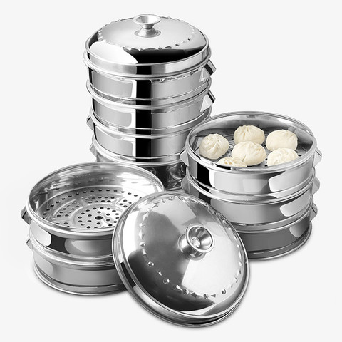 Stainless Steel Steamer fish steamed stuffed bun Rack Kitchen Tools Multilayered Insert With Holder instant pot steamer basket ► Photo 1/6