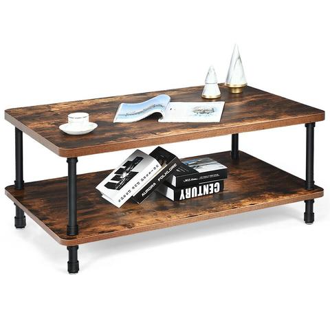 Industrial Coffee Table, Coffee Table Drawers Shelf