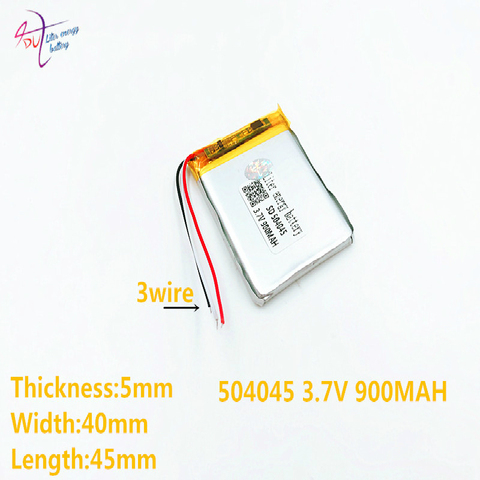 3 line 504045 484045  Liter energy 3.7V polymer lithium battery  MP4 MP5 900MAH game machine driving recorder ► Photo 1/1