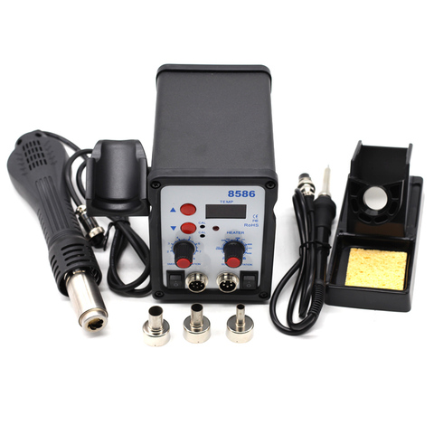 Yarboly 8586 580W 2 in 1 SMD Rework Soldering Station Hot Air Blowe Heat Gun + Soldering Iron For Welding Repair Tools Kit ► Photo 1/6