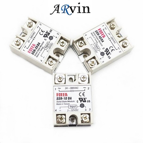 SSR-10DA SSR-25DA SSR-40DA ssr 10A 25A 40A 75A 80A Solid State Relay Module 3-32V DC Input 24-380V AC Output Load Single Phase ► Photo 1/6