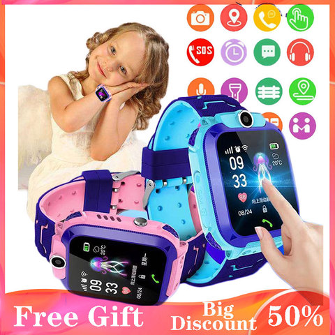 2022 Q12 Children's Smart Watch Kids SOS Phone Watches Smartwatch use Sim Card Photo Waterproof IP67 Kids Watch Gift boys girls ► Photo 1/6