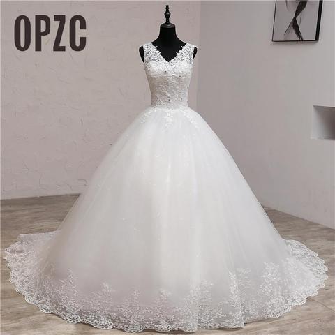 Lace Embroidery 2022 Spring Africa Style  Wedding Dress Long Train Sweet Elegant Plus size Vestido De Noiva Bride V Neck 7 ► Photo 1/6