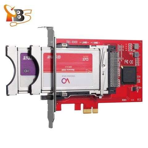 TBS6900 DVB Dual CI PCI-E Network Card With software TBSREMUX ► Photo 1/6