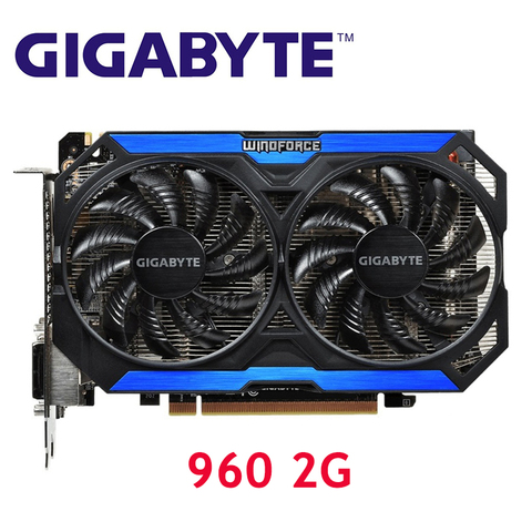 GIGABYTE Original Geforce GTX 960 2GB Graphics Cards 128Bit GDDR5 Video Card for nVIDIA Map GTX960 GM206 GV-N960OC-2GD Hdmi Used ► Photo 1/6