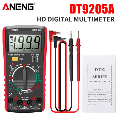 ANENG DT9205A Newly HD Digital True RMS Professional Multimeter Auto AC/DC Voltage Current Tester Buzzer Electrical Multimetro ► Photo 1/6